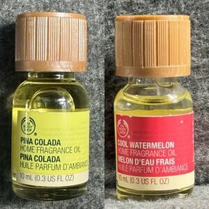 Rare VTG The Body Shop Home Fragrance Oil 0.3 oz Cool Watermelon & Pina Colada